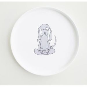 Zen dog plate by Smiling Planet New without tags